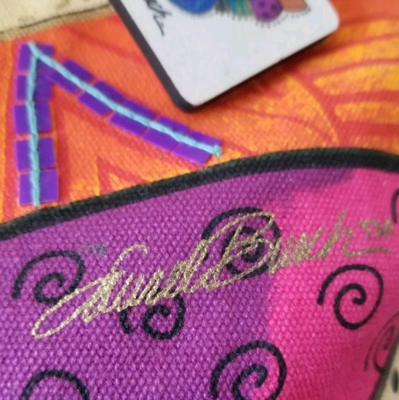 Laurel Burch Canvas Butterfly Purse Tote Handbag - Picture 3 of 8